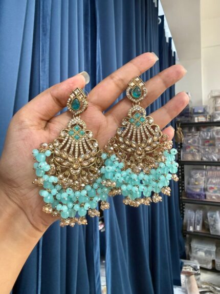Zarine Premium Chandbali –  Light Blue