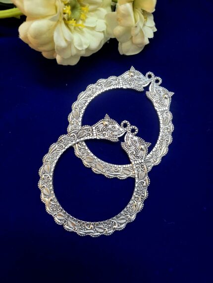 Elephant Oxidised Kada Pair – 2.6 Size